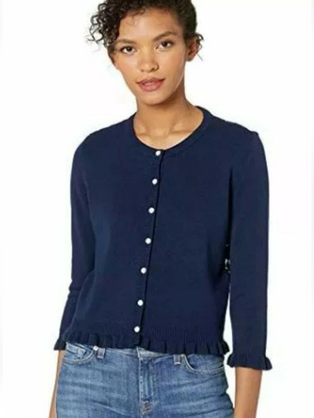 Karl Lagerfeld Paris Long Sleeve Button Down Cardigan Sweater